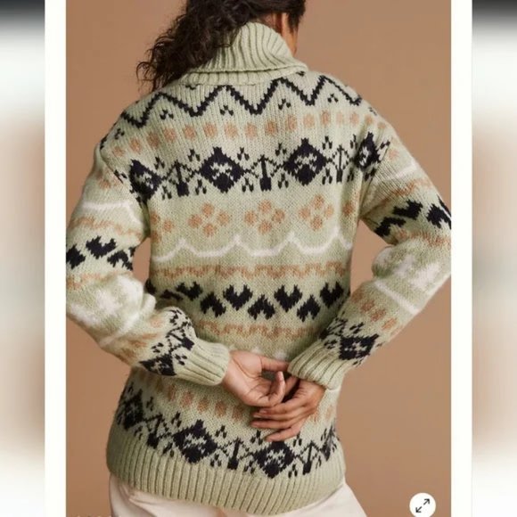 Anthropologie Fair Isle Turtleneck Tunic Sweater Size S NWT - Picture 3 of 11